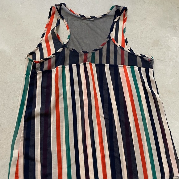 Multicolor striped racer back top with mesh back - Picture 3 of 3